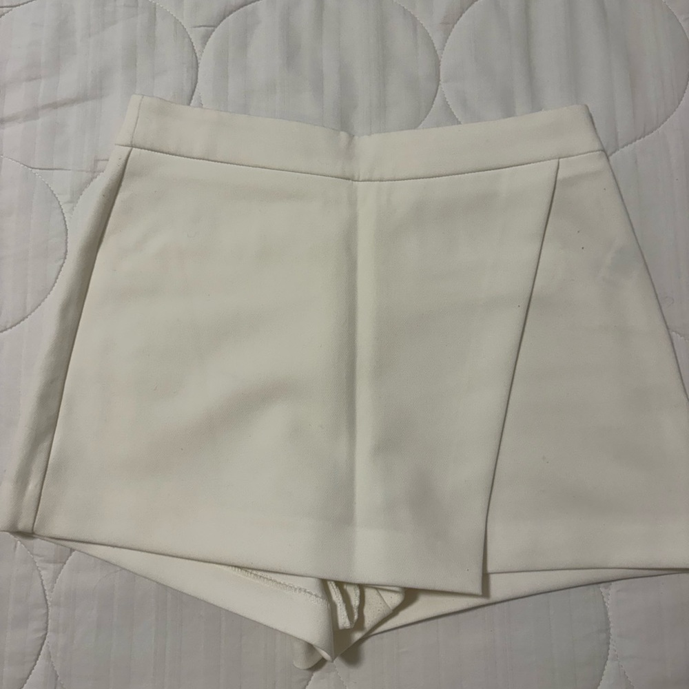 Dynamite White High-Rise Wrap Front Skort Shorts